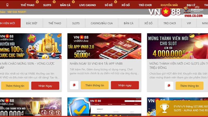 Một số khuyến mãi VN88 hấp dẫn cho thành viên mới